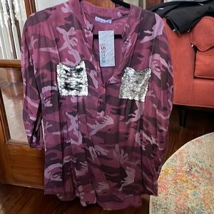 5Star Purple Camouflage tunic top - M